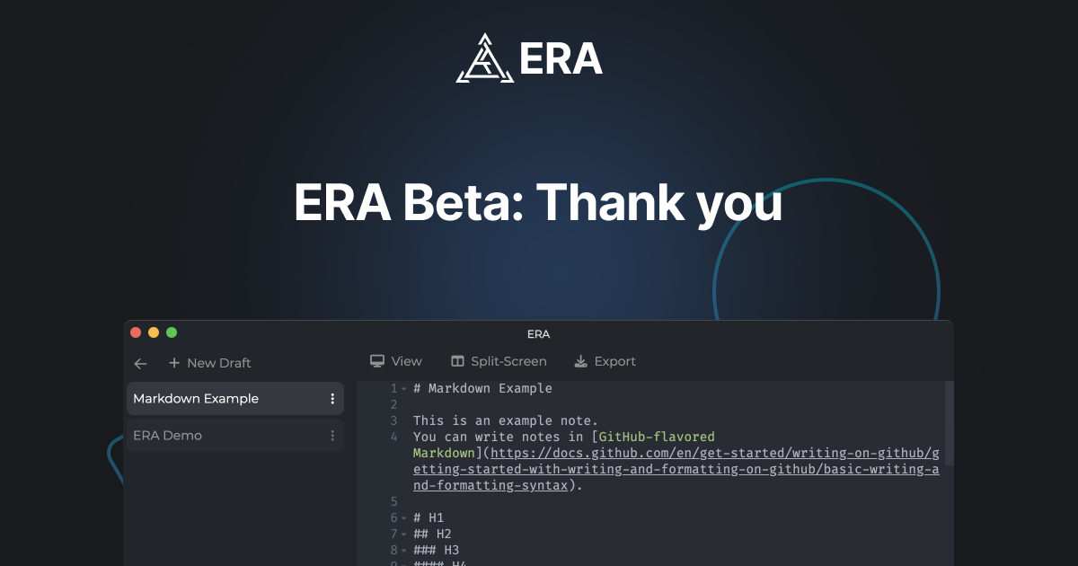 ERA Beta Thank you